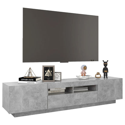 Mobile Porta TV con Luci LED Grigio Cemento 180x35x40 cm - homemem39