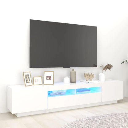 Mobile Porta TV con Luci LED Bianco 200x35x40 cm - homemem39