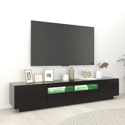 Mobile Porta TV con Luci LED Nero 200x35x40 cm - homemem39