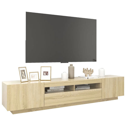 Mobile Porta TV con Luci LED Rovere Sonoma 200x35x40 cm - homemem39