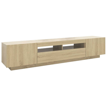 Mobile Porta TV con Luci LED Rovere Sonoma 200x35x40 cm - homemem39