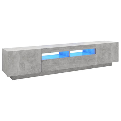 Mobile Porta TV con Luci LED Grigio Cemento 200x35x40 cm - homemem39