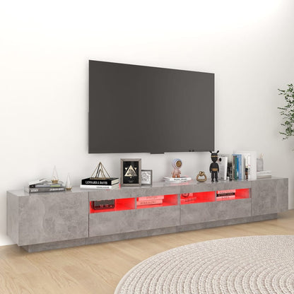 Mobile Porta TV con Luci LED Grigio Cemento 260x35x40 cm - homemem39