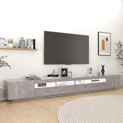 Mobile Porta TV con Luci LED Grigio Cemento 300x35x40 cm - homemem39