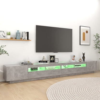 Mobile Porta TV con Luci LED Grigio Cemento 300x35x40 cm - homemem39