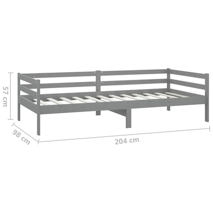 Dormeuse Grigia in Legno Massello di Pino 90x200 cm - homemem39