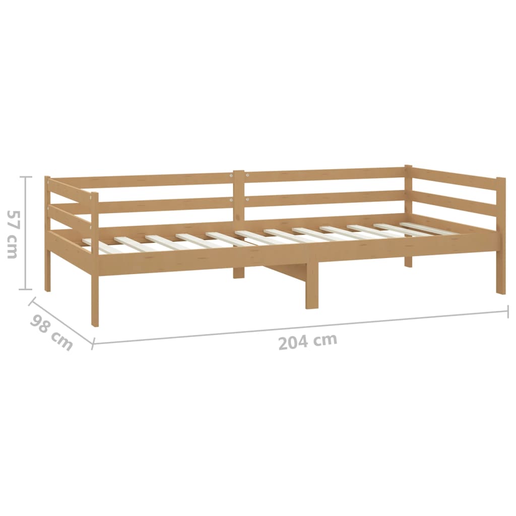 Dormeuse Marrone Miele in Legno Massello di Pino 90x200 cm - homemem39