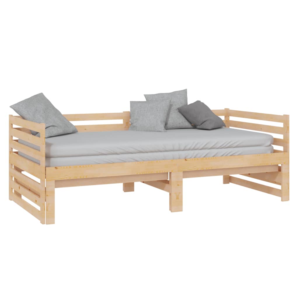 Dormeuse Estraibile in Legno Massello di Pino 2x(90x200) cm - homemem39