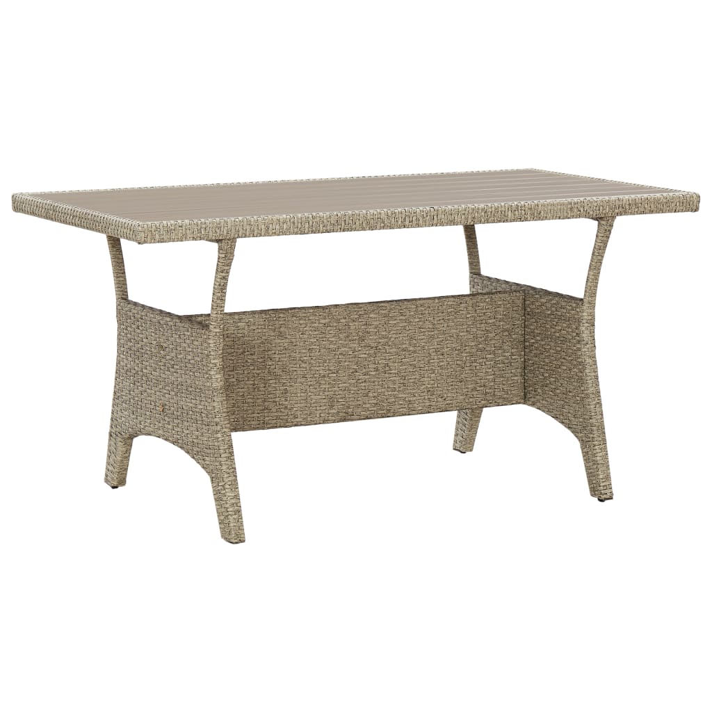 Tavolo da Giardino Grigio 120x70x66 cm in Polyrattan - homemem39