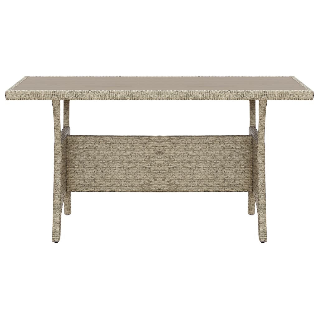 Tavolo da Giardino Grigio 120x70x66 cm in Polyrattan - homemem39