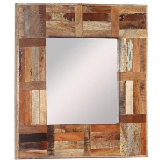 Specchio da Parete in Legno Massello di Recupero 50x50 cm - homemem39