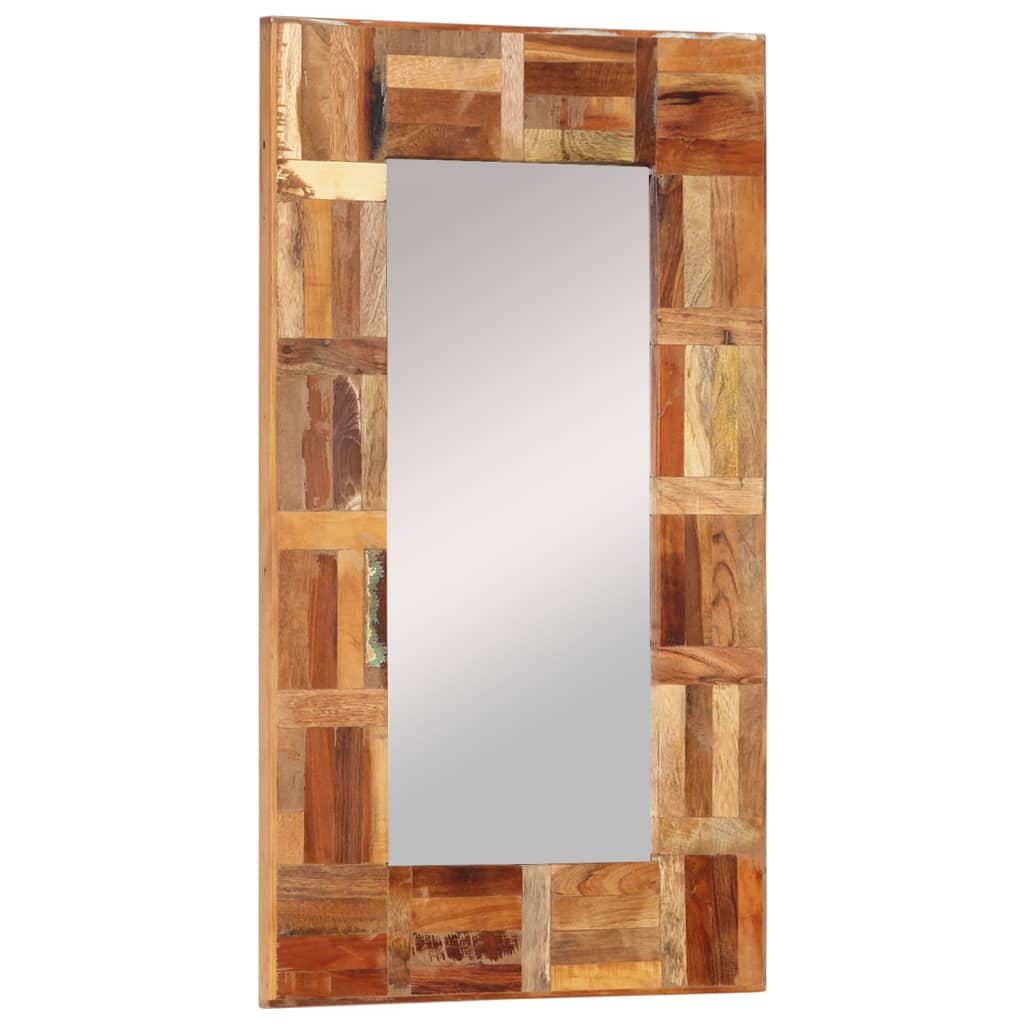 Specchio da Parete in Legno Massello di Recupero 50x80 cm - homemem39