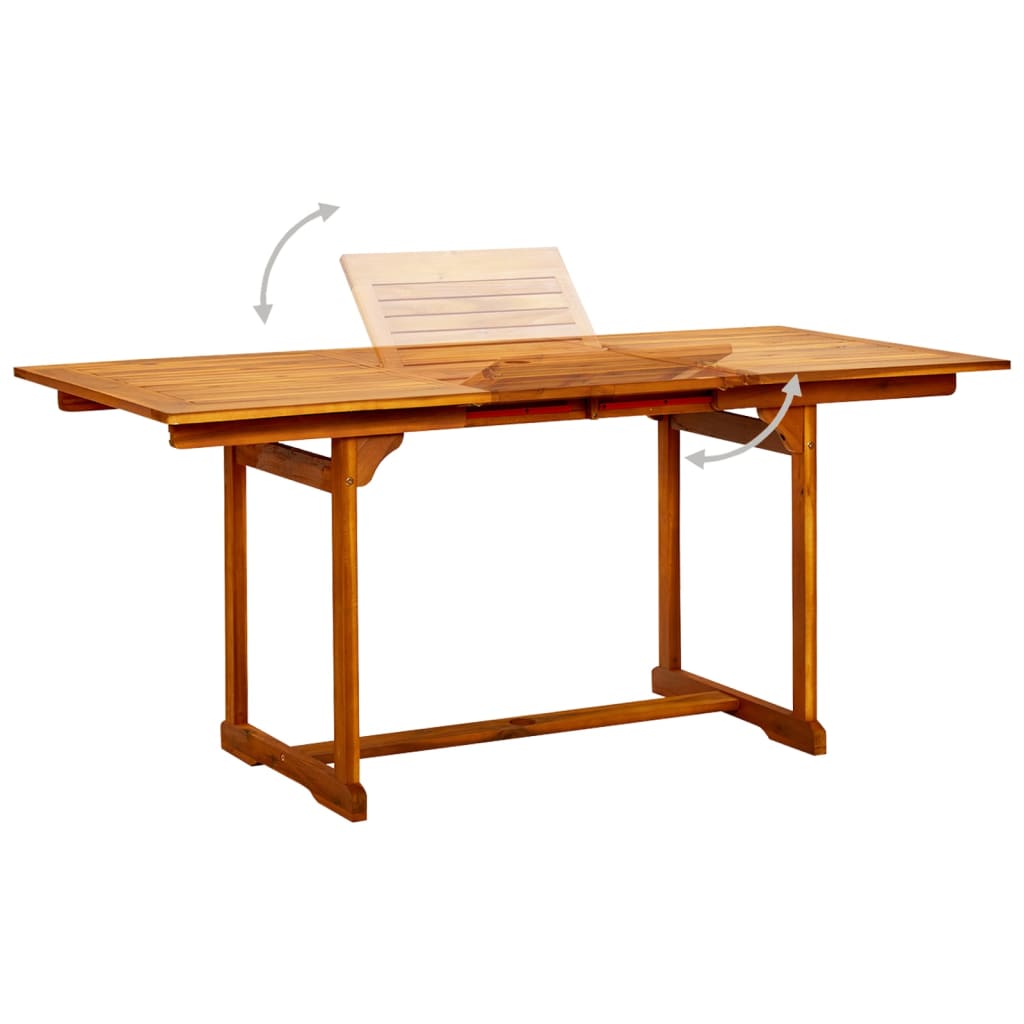 Tavolo da Pranzo per Esterni (120-170)x80x75 cm in Legno Acacia - homemem39