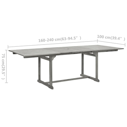 Tavolo da Pranzo per Esterni (160-240)x100x75cm Massello Acacia - homemem39