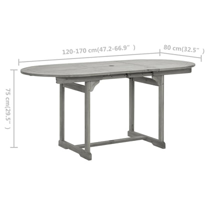 Tavolo da Pranzo per Esterni (120-170)x80x75 cm Massello Acacia - homemem39