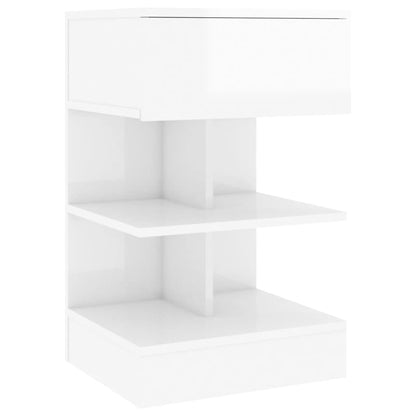 Comodini 2 pz Bianco Lucido 40x35x65 cm - homemem39