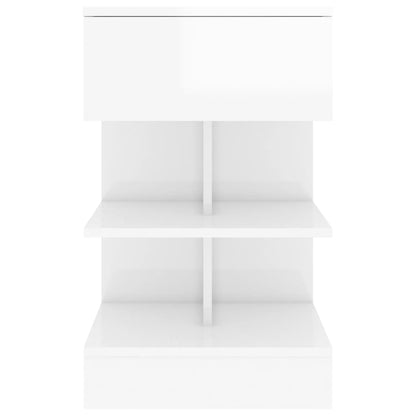 Comodini 2 pz Bianco Lucido 40x35x65 cm - homemem39