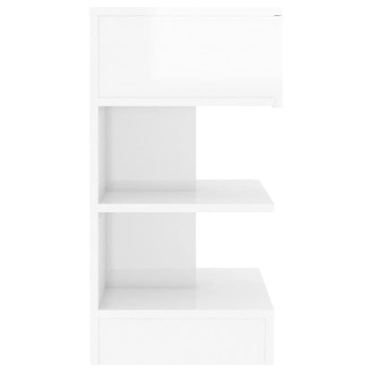 Comodini 2 pz Bianco Lucido 40x35x65 cm - homemem39