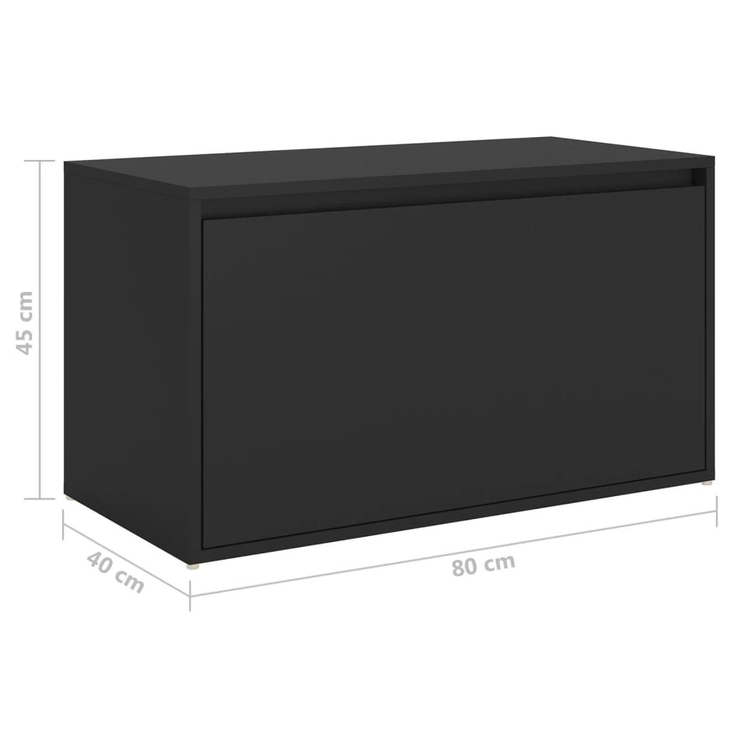 Panca da Ingresso 80x40x45 cm Nera in Truciolato - homemem39