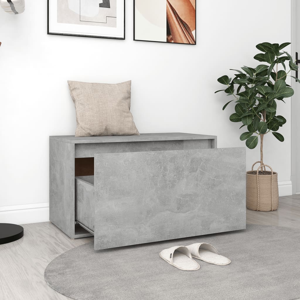 Panca da Ingresso 80x40x45 cm Grigio Cemento in Truciolato - homemem39