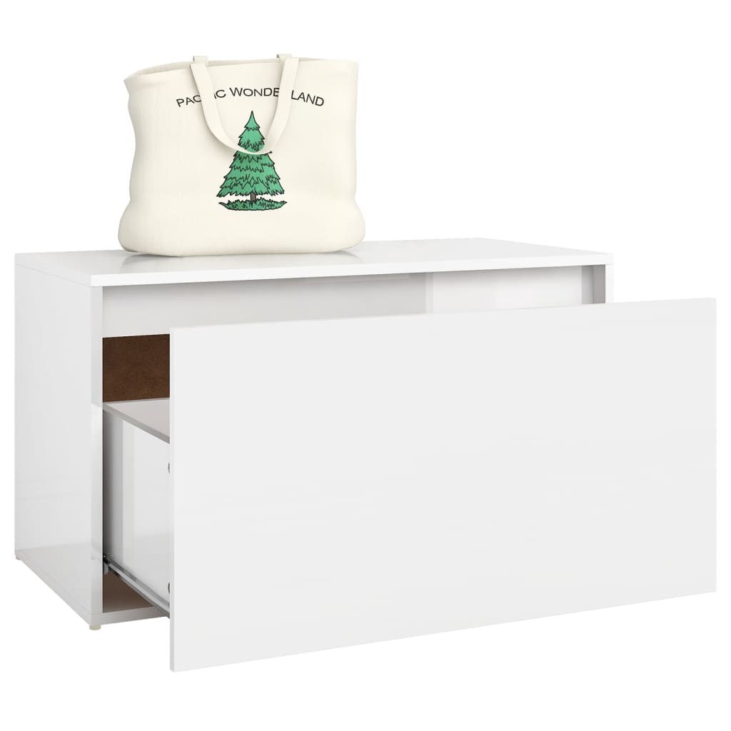 Panca da Ingresso 80x40x45 cm Bianco Lucido in Truciolato - homemem39