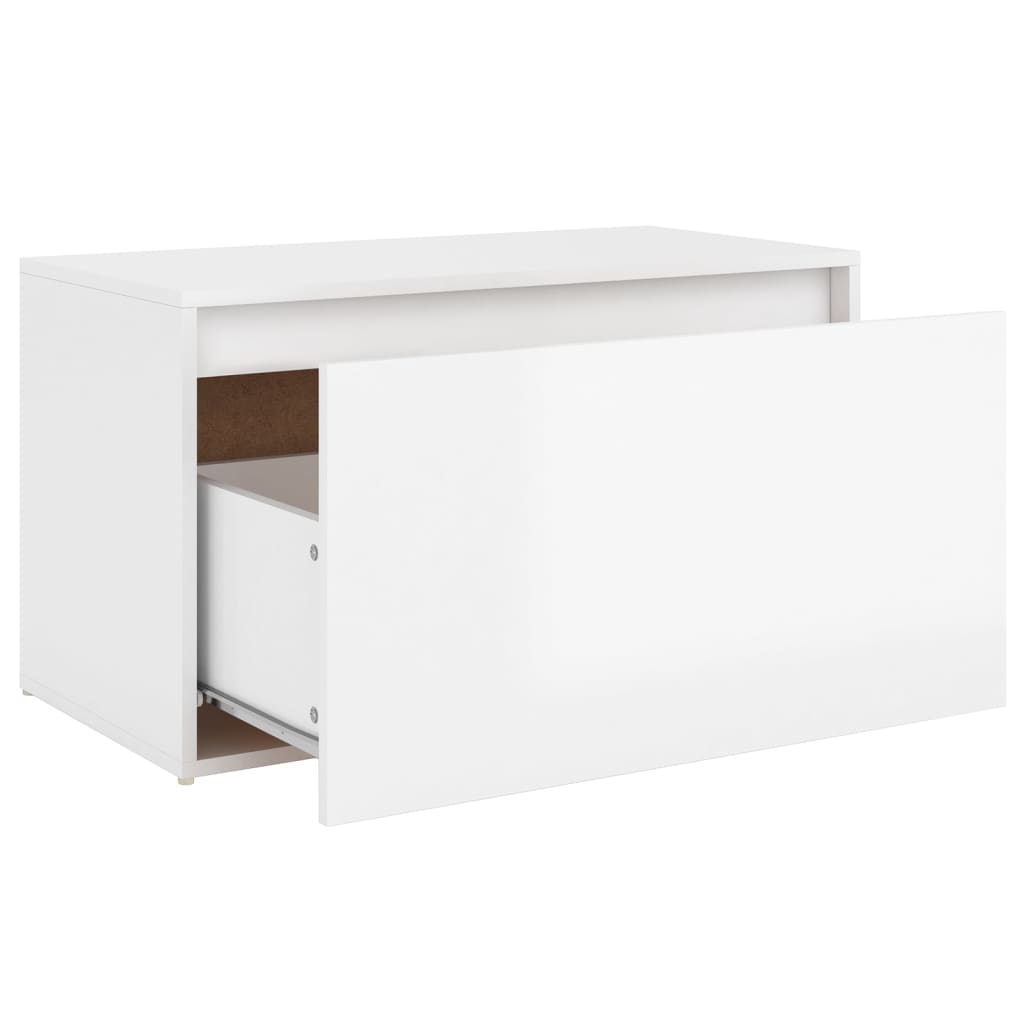 Panca da Ingresso 80x40x45 cm Bianco Lucido in Truciolato - homemem39