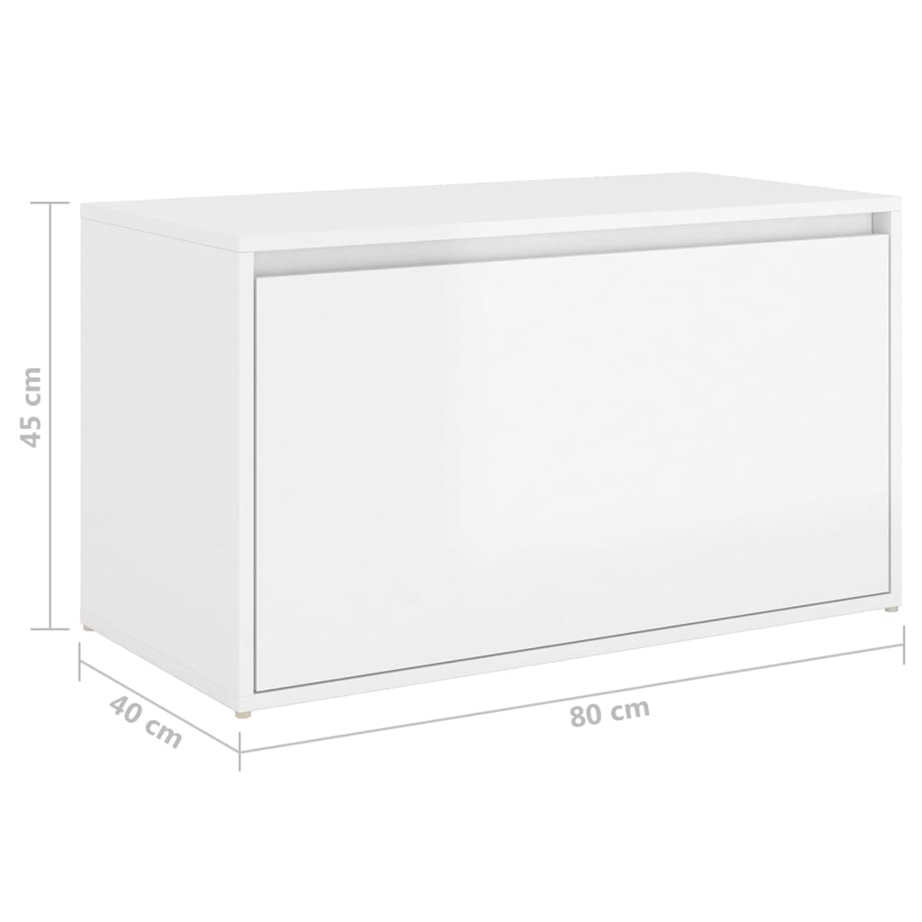 Panca da Ingresso 80x40x45 cm Bianco Lucido in Truciolato - homemem39