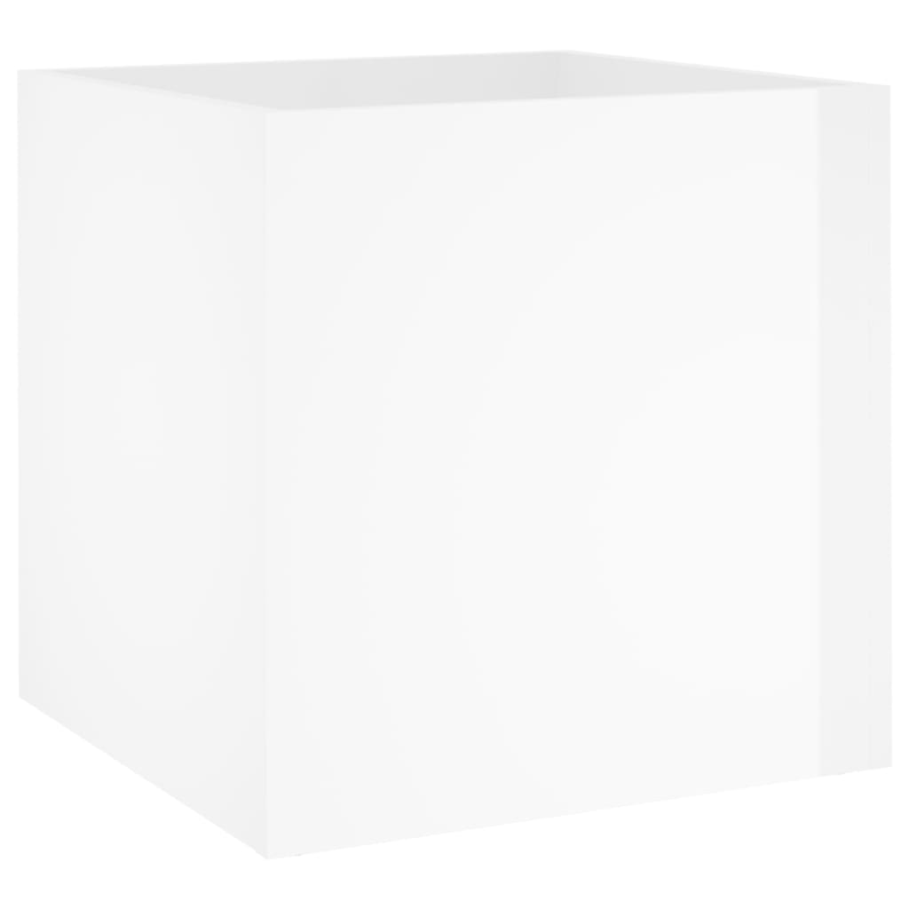 Fioriera Bianco Lucido 40x40x40 cm in Legno Multistrato - homemem39