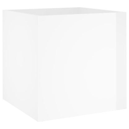 Fioriera Bianco Lucido 40x40x40 cm in Legno Multistrato - homemem39