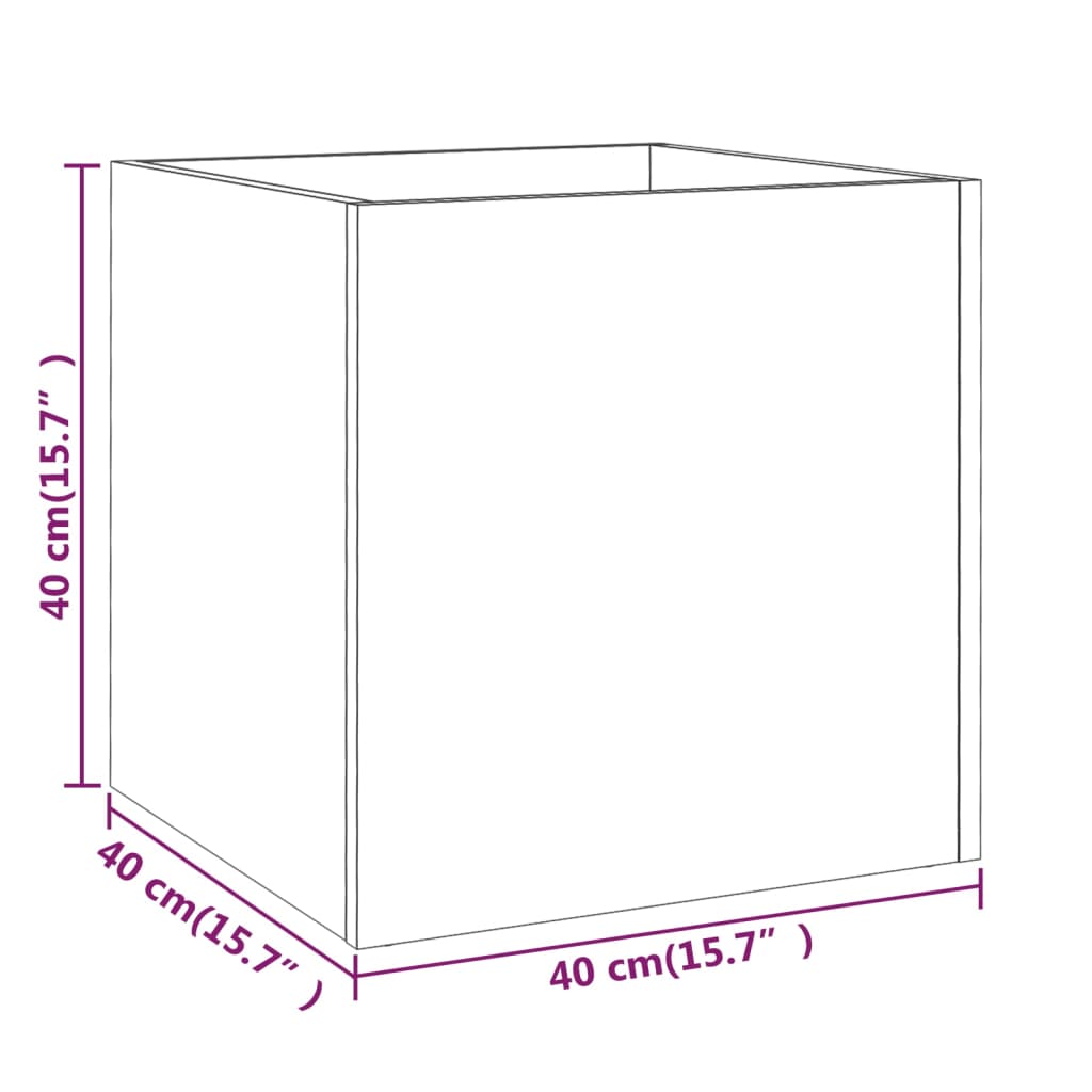 Fioriera Bianco Lucido 40x40x40 cm in Legno Multistrato - homemem39