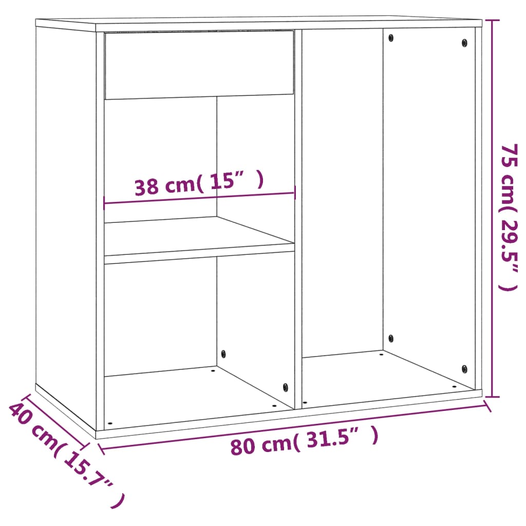 Armadietto per Cosmetici Bianco 80x40x75cm in Legno Multistrato - homemem39