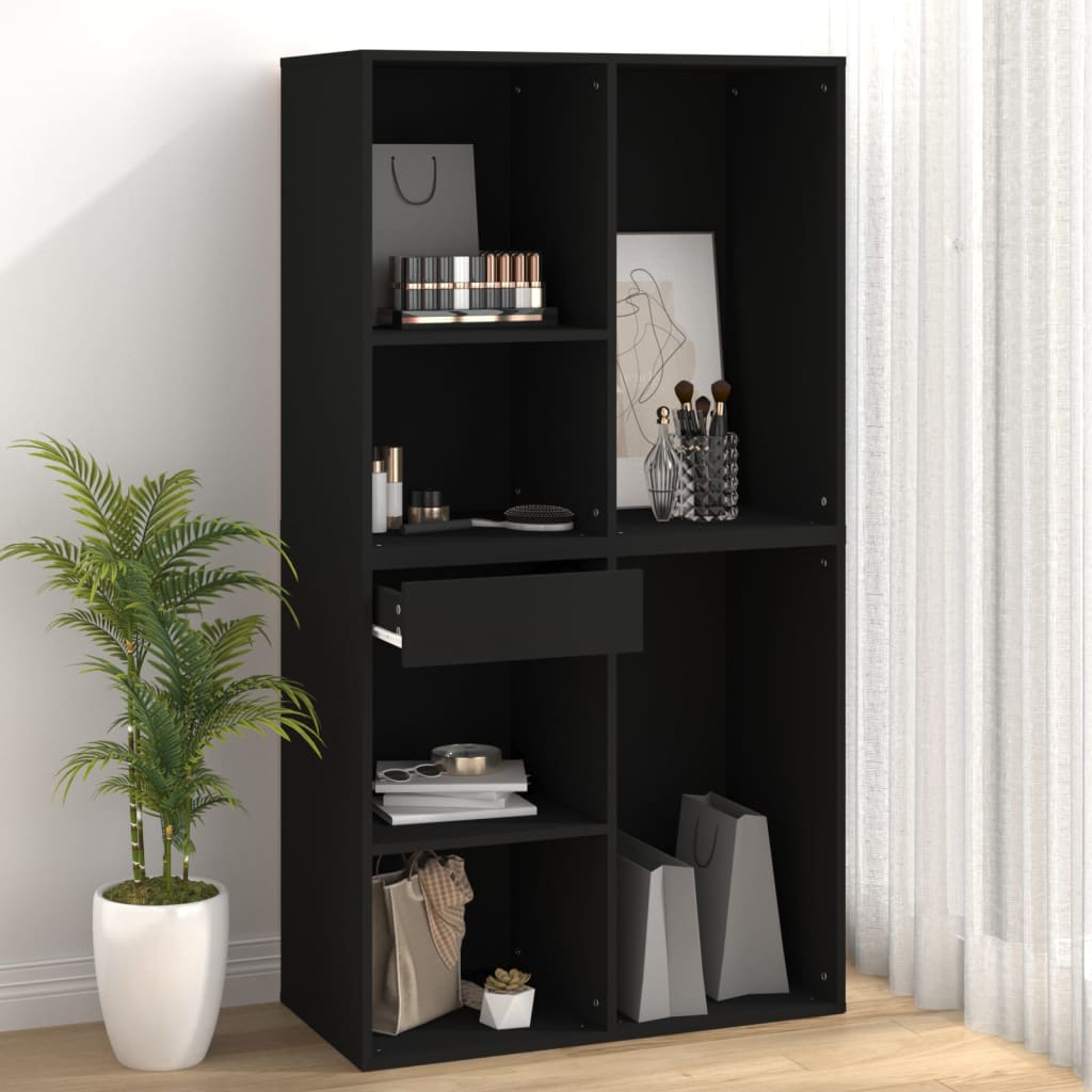 Armadietto per Cosmetici Nero 80x40x75 cm in Legno Multistrato - homemem39