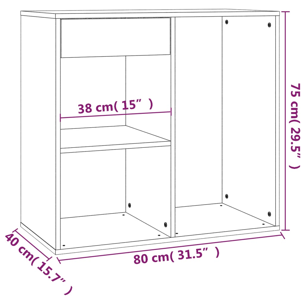 Armadietto per Cosmetici Nero 80x40x75 cm in Legno Multistrato - homemem39