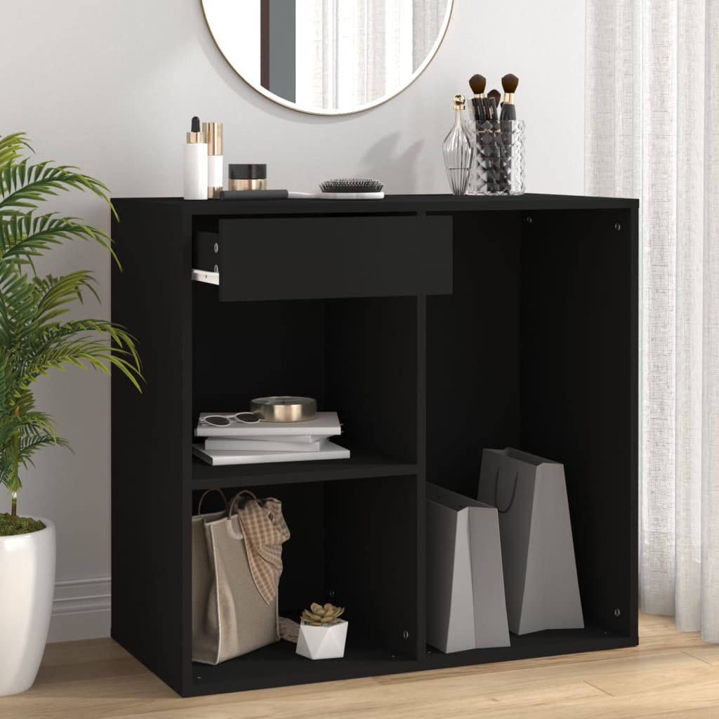 Armadietto per Cosmetici Nero 80x40x75 cm in Legno Multistrato - homemem39