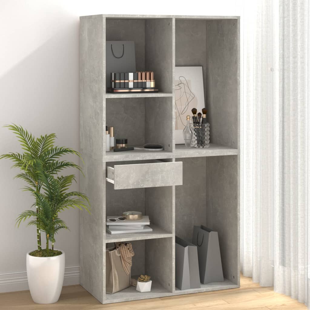 Armadietto per Cosmetici Grigio Cemento 80x40x75 cm in Legno - homemem39