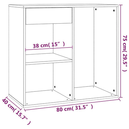 Armadietto per Cosmetici Grigio Cemento 80x40x75 cm in Legno - homemem39