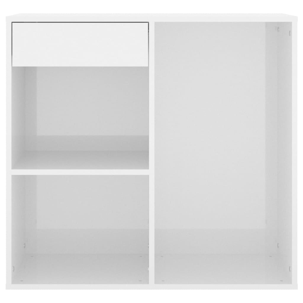 Armadietto per Cosmetici Bianco Lucido 80x40x75 cm in Legno - homemem39