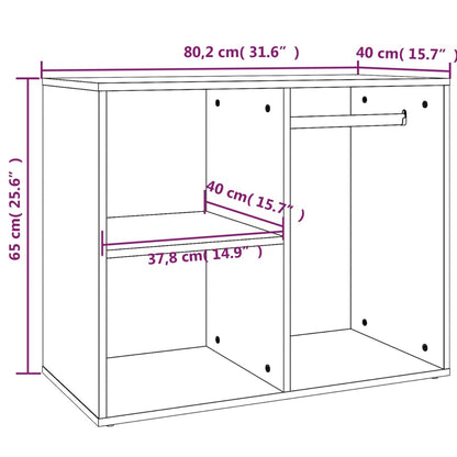 Armadietto Cosmetici Bianco Lucido 80x40x65cm Legno Multistrato - homemem39