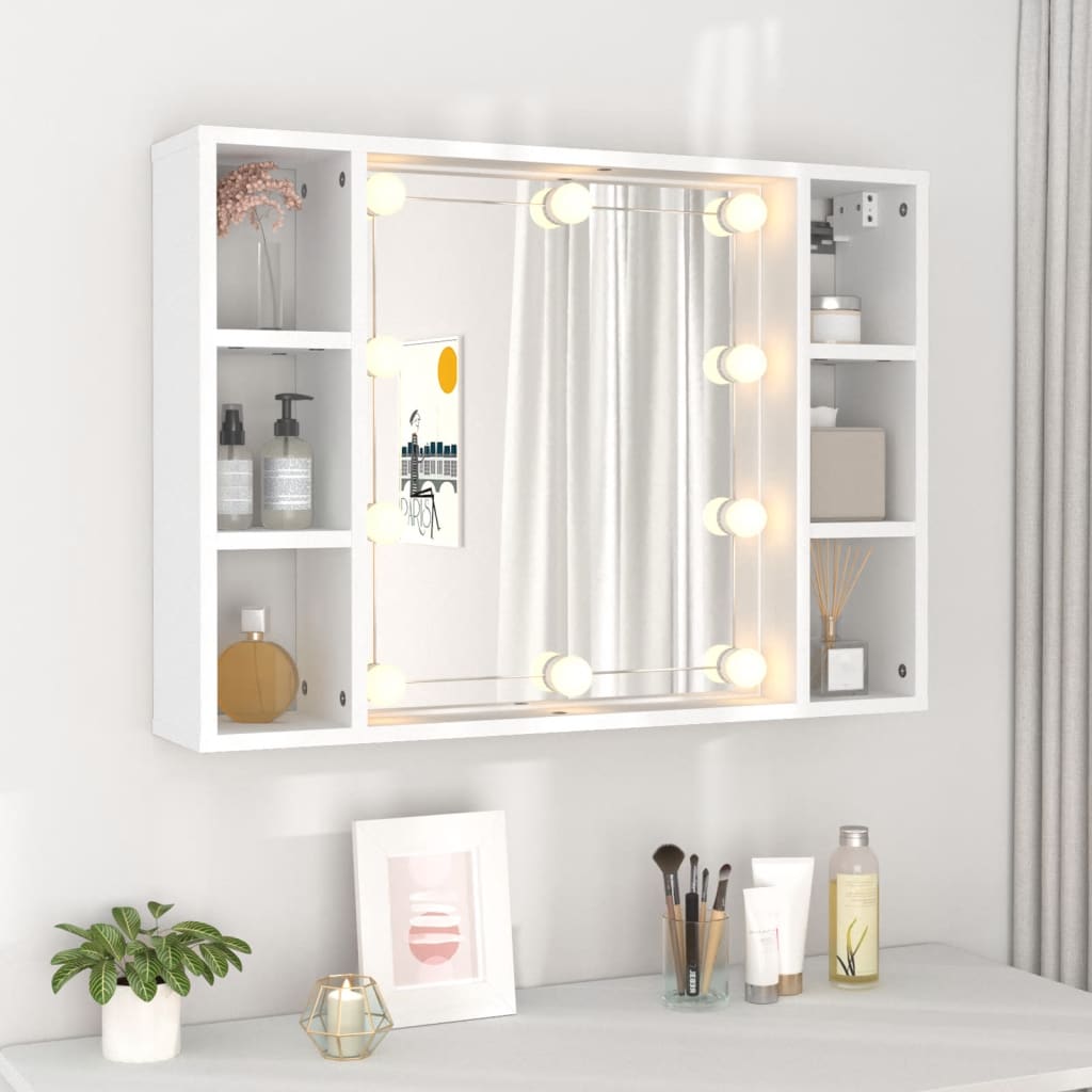 Mobile a Specchio con LED Bianco 76x15x55 cm - homemem39