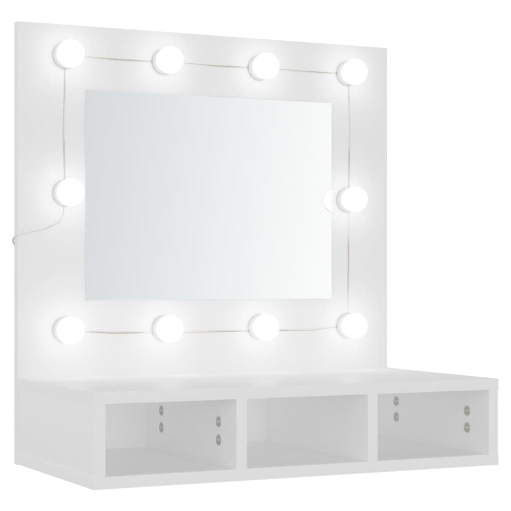 Mobile a Specchio con LED Bianco 60x31,5x62 cm - homemem39