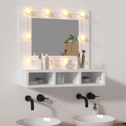 Mobile a Specchio con LED Bianco 60x31,5x62 cm - homemem39
