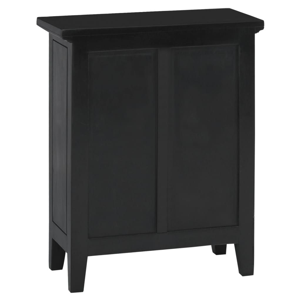 Comodino Nero 60x30x75 cm in Legno Massello di Mogano - homemem39