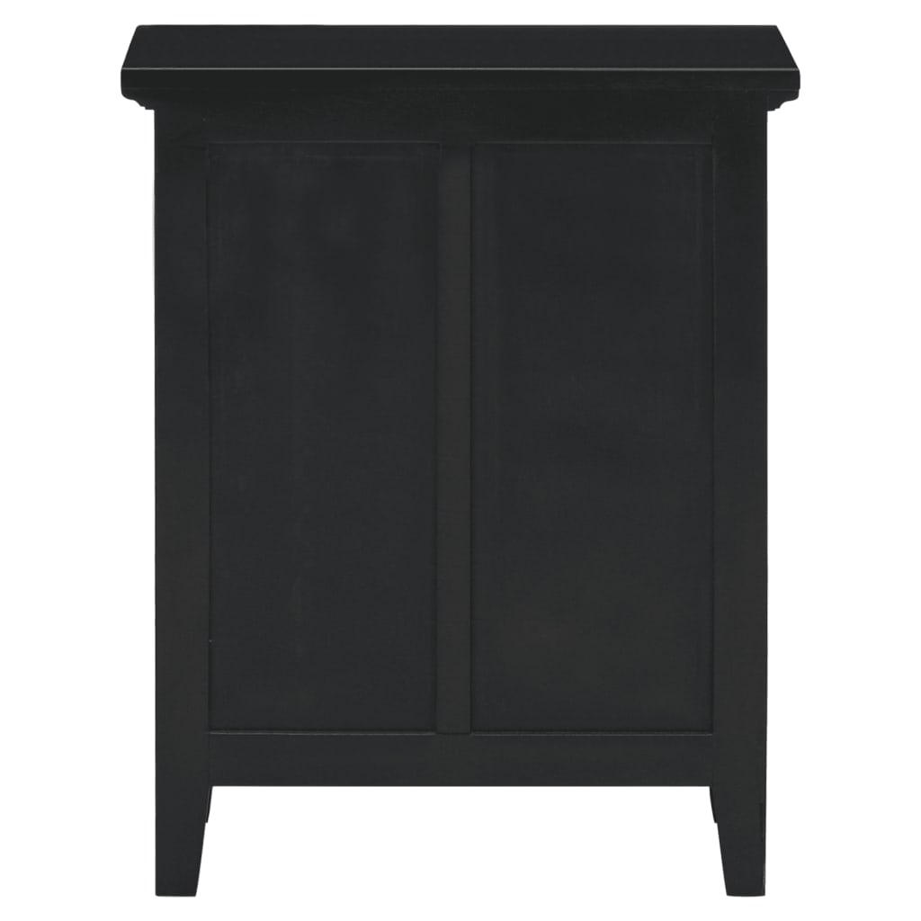 Comodino Nero 60x30x75 cm in Legno Massello di Mogano - homemem39