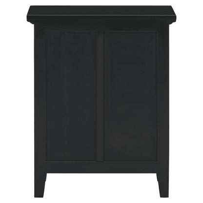 Comodino Nero 60x30x75 cm in Legno Massello di Mogano - homemem39