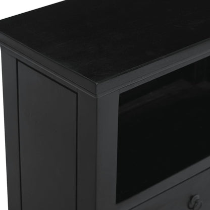 Comodino Nero 60x30x75 cm in Legno Massello di Mogano - homemem39