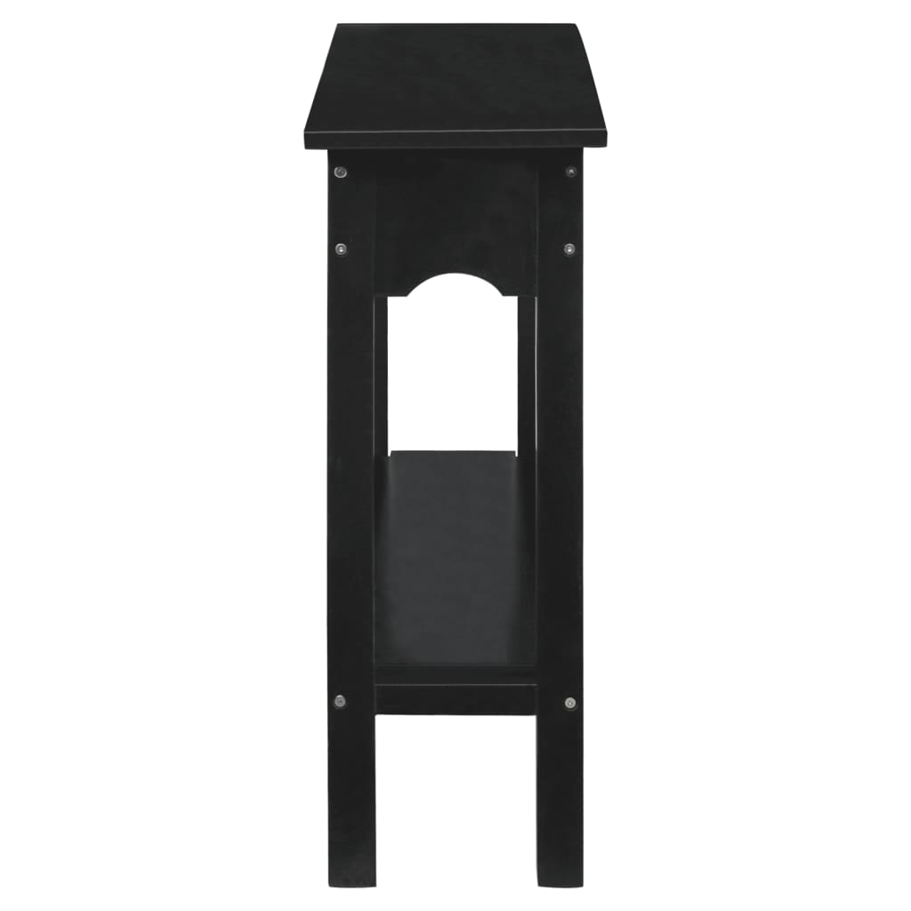 Tavolo Consolle Nero 110x30x75 cm in Legno Massello di Mogano - homemem39