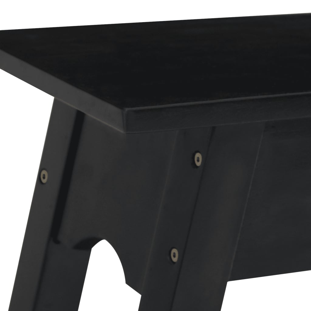 Tavolo Consolle Nero 110x30x75 cm in Legno Massello di Mogano - homemem39