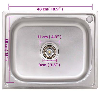 Lavello da Campeggio con Vasca Singola in Acciaio Inox - homemem39