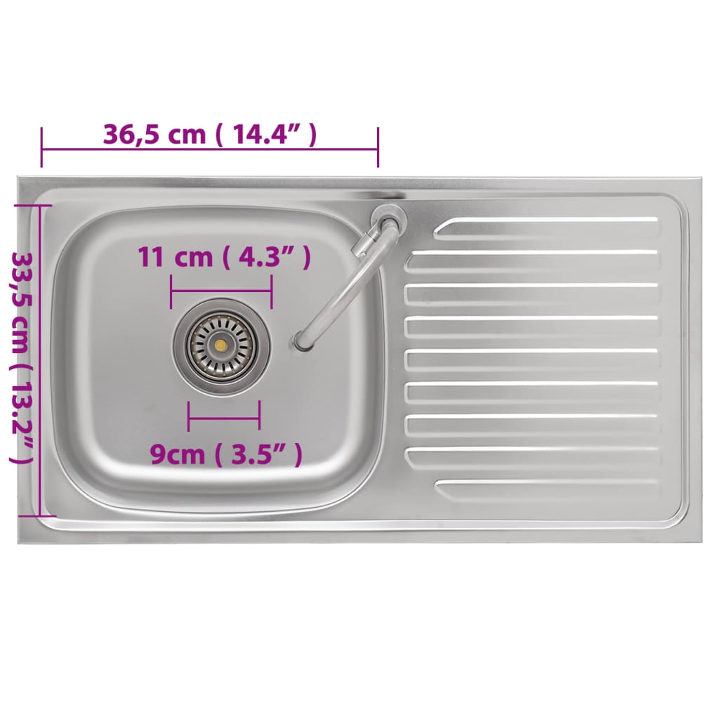 Lavello da Campeggio Vasca Singola con Rubinetto Acciaio Inox - homemem39