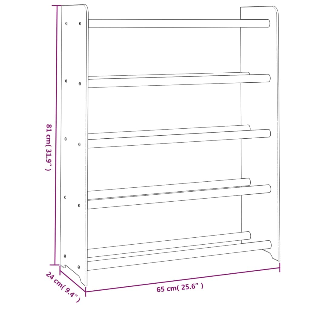 Scarpiera Marrone 65x24x81 cm in Legno Multistrato - homemem39